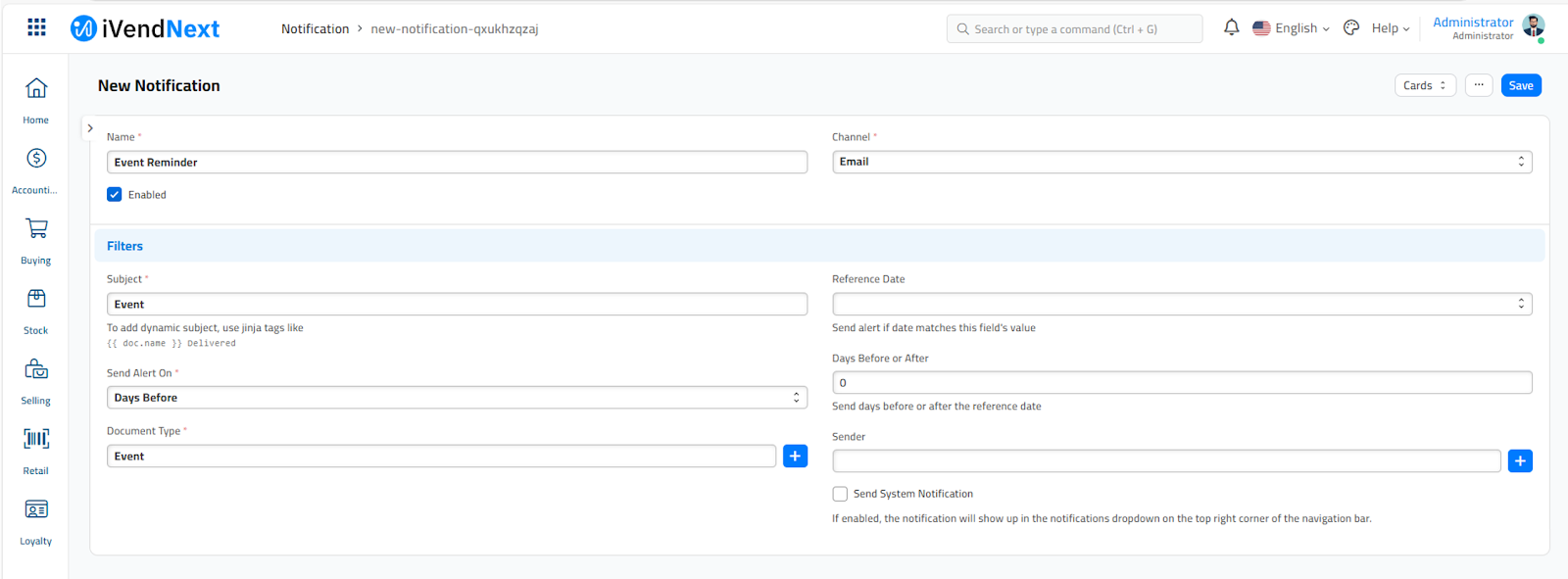 Notification Event Reminder